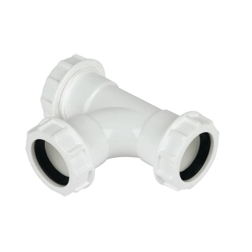 Floplast white compression waste tee 40mm