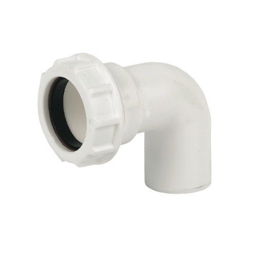 Floplast white compression waste 90 deg conversion bend 40mm WC27