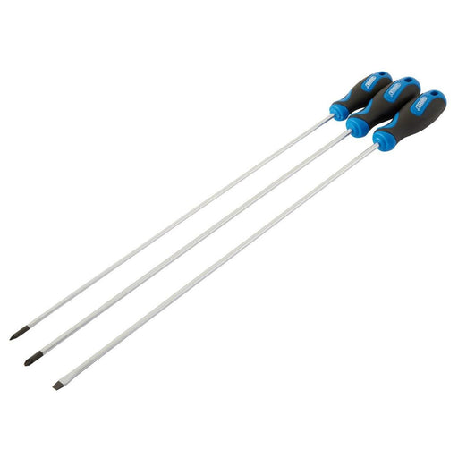 Draper Extra Long Reach Soft Grip Screwdriver Set, 450mm (3 Piece) 32603 Draper - Town Tools 