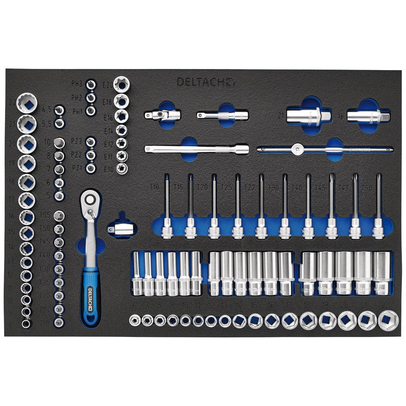 Draper Bunker Socket Set, 3/8" Sq. Dr. in EVA Foam Inlay Draper - Town Tools