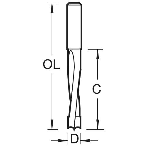 C222X1/4TC - Dowel drill 4mm x 30mm cut