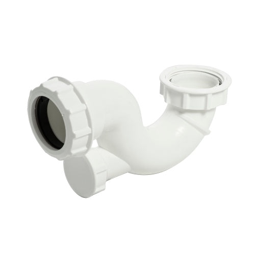 Floplast white shallow bath trap with eye 20mm seal x 40mm TSB42