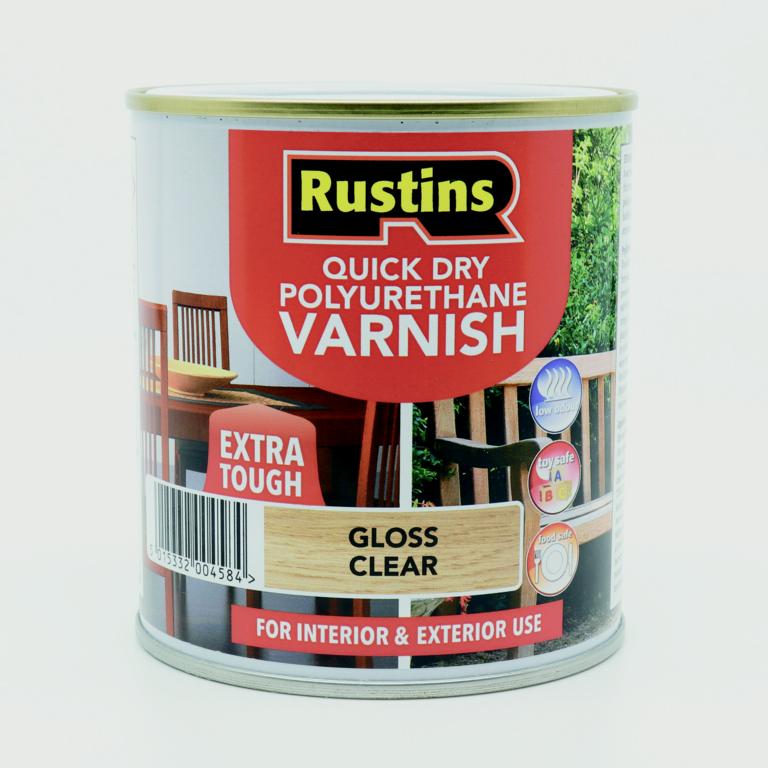 Rustins Polyurethane Gloss Varnish 1L Clear