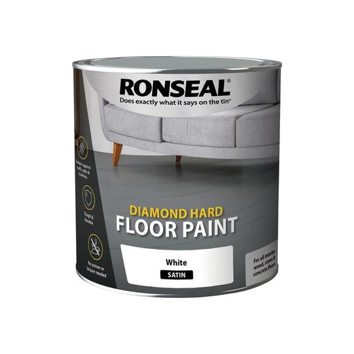 Ronseal Diamond Hard Floor Paint Satin White 2.5 litre Ronseal - RockBottom Nothampton