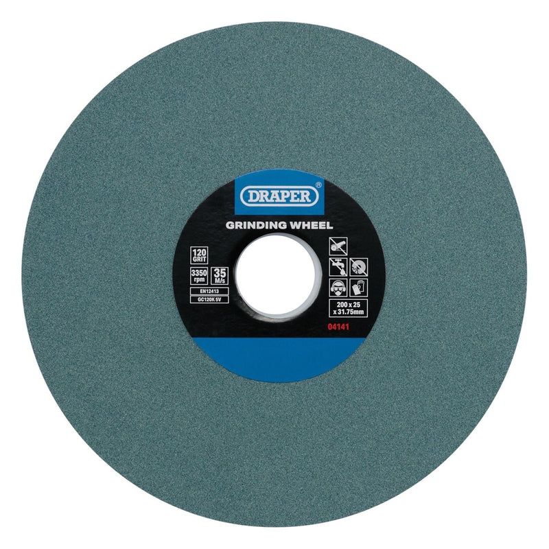Draper Silicon Carbide Bench Grinding Wheel, 200 x 25mm, 120G 04141 Draper - Town Tools 