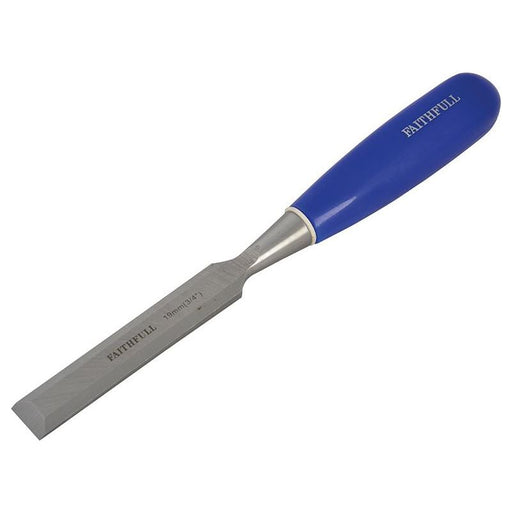Faithfull Bevel Edge Chisel Blue Grip 19mm (3/4in) Faithfull - RockBottom Northampton