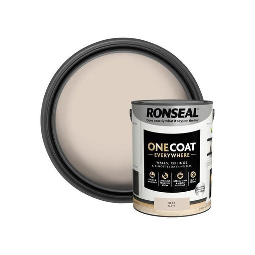 Ronseal One Coat Everywhere Interior Paint Clay Matt 5 litre Ronseal - RockBottom Nothampton
