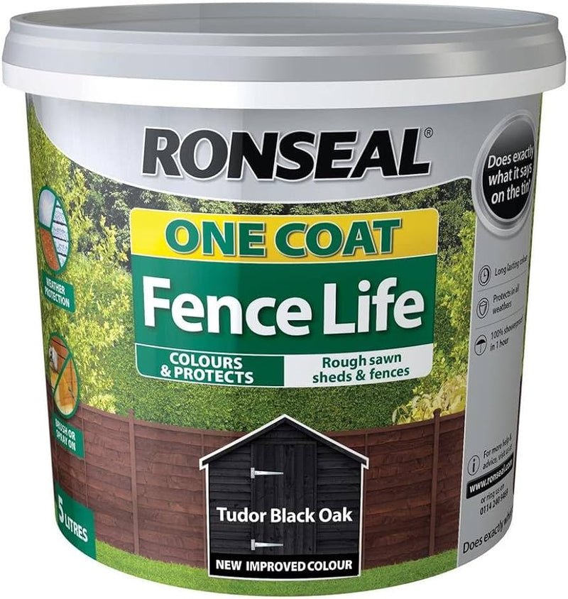 Ronseal 5L One Coat Fence Tudor Black