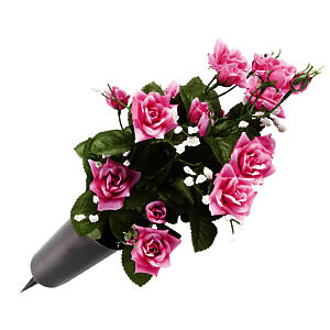 Oasis Everlasting Blooms Grave Spike Roses & Gypsophila