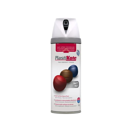 Plastikote Twist & Spray Matt White 400ml PlastiKote - RockBottom Nothampton