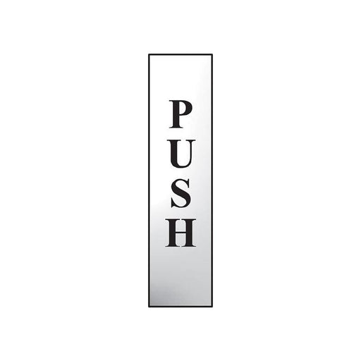 Scan Push Vertical - Polished Chrome Effect 50 x 200mm Scan - RockBottom Nothampton