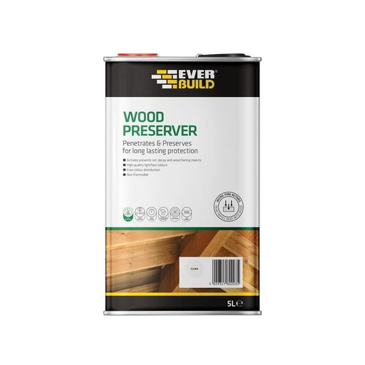 Everbuild Sika Wood Preserver Clear 5 litre Everbuild Sika - RockBottom Northamptin