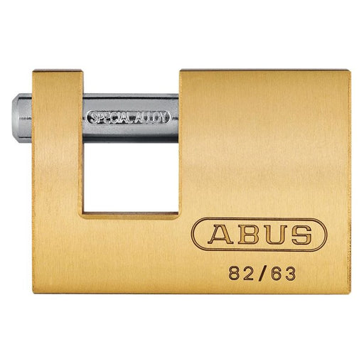 Abus Mechanical 82/63mm Monoblock Brass Shutter Padlock Carded ABUS Mechanical - RockBottom Northampton 