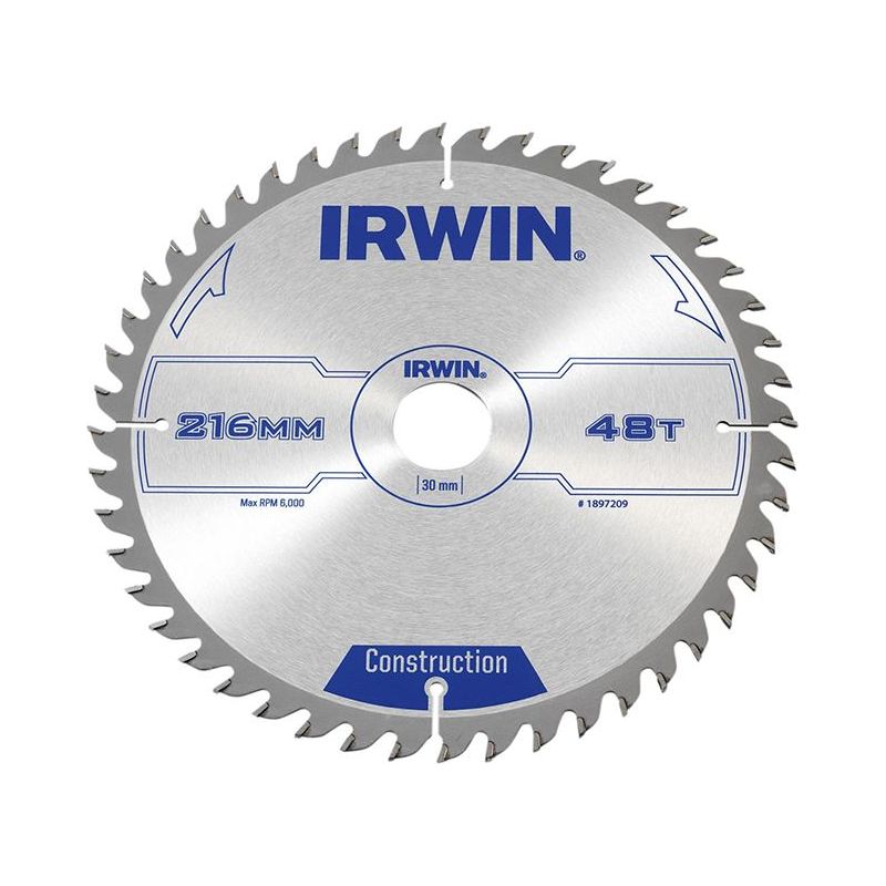 Irwin® General Purpose Table & Mitre Saw Blade 216 x 30mm x 48T ATB IRWIN® - RockBottom Northampton