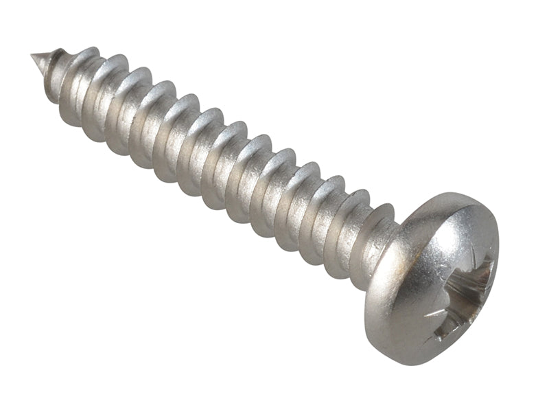 ForgeFix Self-Tapping Screw Pozi Compatible Pan Head SS 1in x 10 ForgePack 15
