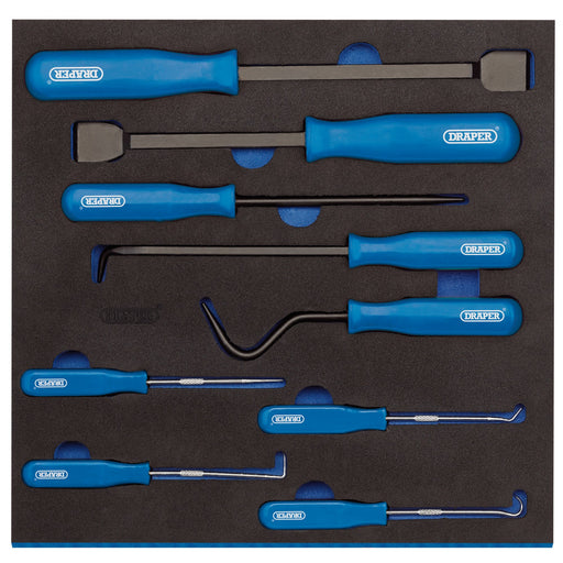 Draper 63500 Scraper, Hook and Pick Set in 1/2 Drawer EVA Insert Tray (9 Piece)
