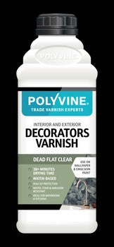 Polyvine Decorators Varnish Dead Flat Clear 1L