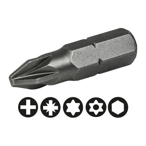 Faithfull Pozi S2 Grade Steel Screwdriver Bits PZ1 x 25mm (Pack 3) Faithfull - RockBottom Northampton
