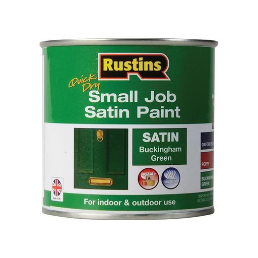 Rustins Quick Dry Small Job Satin Paint Buckingham Green 250ml Rustins - RockBottom Nothampton