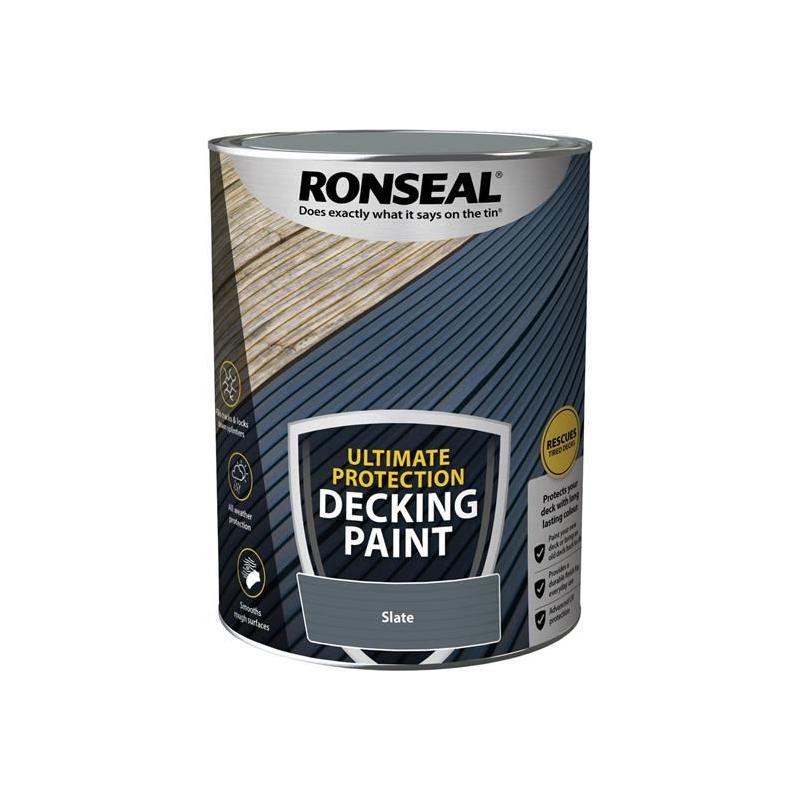 Ronseal Ultimate Protection Decking Paint Slate 5 litre Ronseal - RockBottom Nothampton