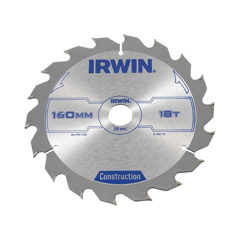 Irwin® Construction Circular Saw Blade 160 x 20mm x 18T ATB IRWIN® - RockBottom Northampton