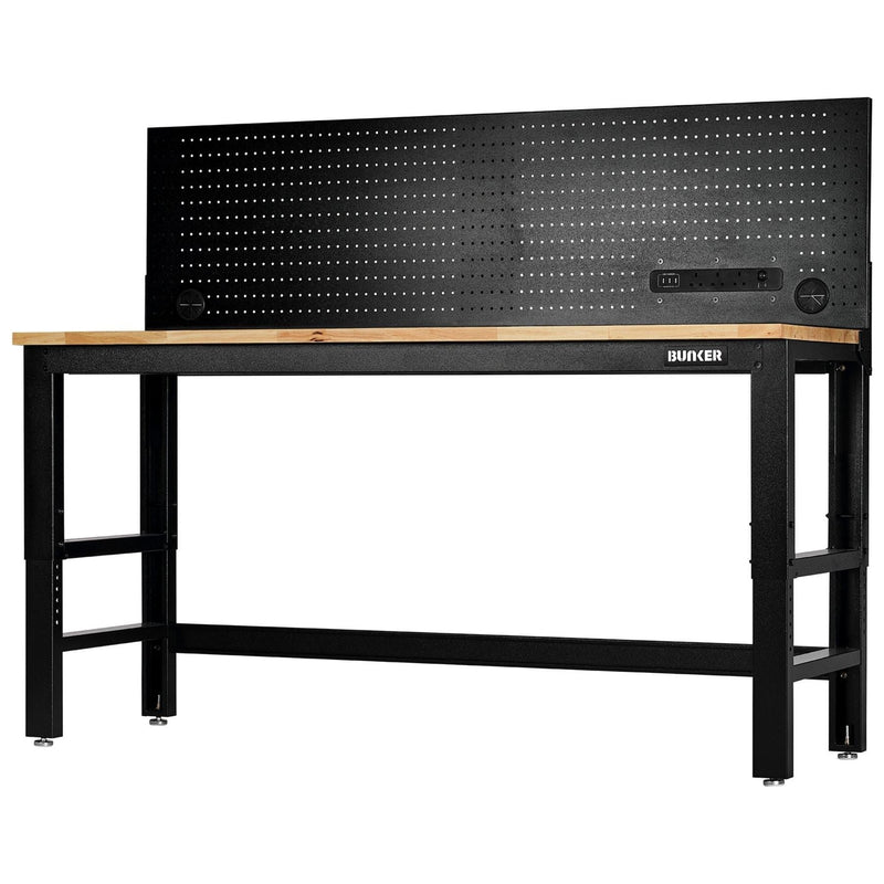 Draper Bunker Workbench with Hardwood Worktop and Power Pegboard, 1830mm Draper - Town Tools
