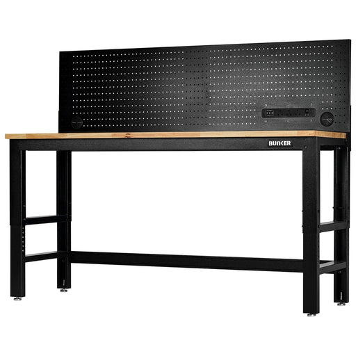 Draper Bunker Workbench with Hardwood Worktop and Power Pegboard, 1830mm Draper - Town Tools