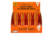 Electralight 9 LED Stubby Aluminium Torch With Batteries