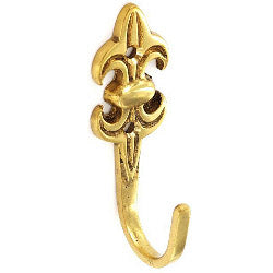 Securit Brass Tieback Hooks Fleur-De-Lys (2) 75mm - Pack of 5