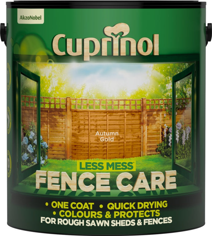 Cuprinol Less Mess Fence Care 6L Autumn Gold