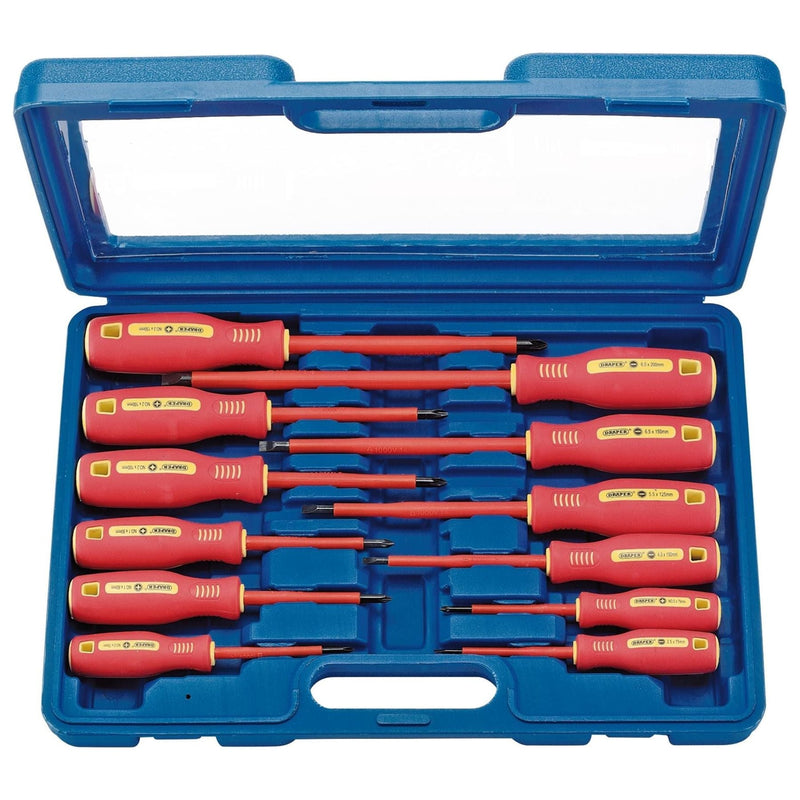 Draper Fully Insulated Screwdriver Set (12 Piece) 46541 Draper - Town Tools 
