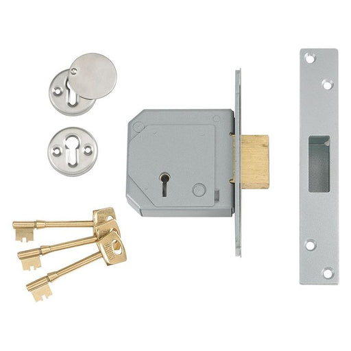 Union 3G114E 5 Lever Mortice Deadlock C-Series 80mm 3in Satin Chrome UNION - RockBottom Northampton