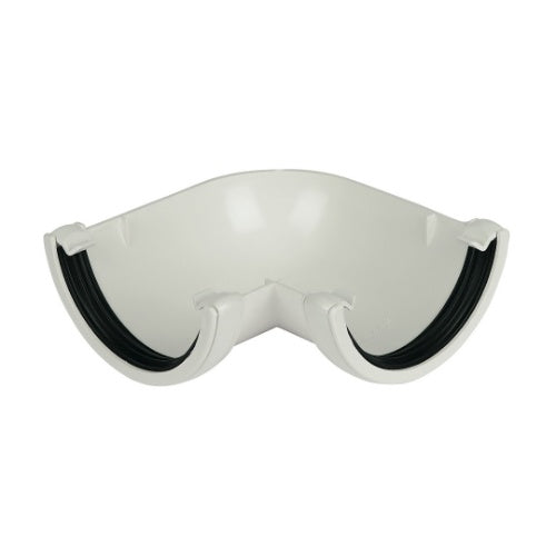 Floplast 112mm round 90 degree angle white RA1