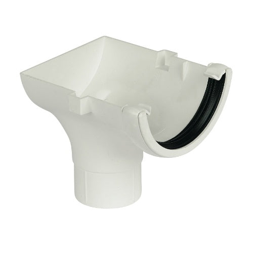 Floplast 112mm round stop end outlet white RO2