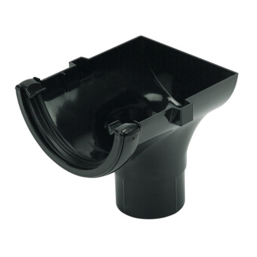 Floplast 112mm round stop end outlet black RO2