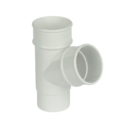 Floplast 68mm round 67 degree pipe branch white RY1