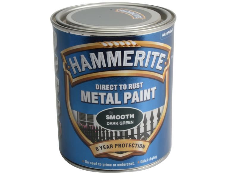 Hammerite Direct to Rust Smooth Finish Metal Paint Dark Green 750ml Hammerite - RockBottom Northampton
