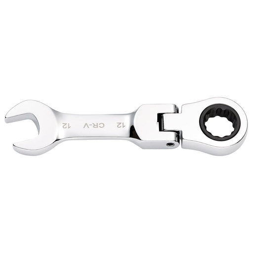 Draper HI-TORQ Metric Stubby Flexible Head Ratchet Combination Spanner, 12mm Draper - Town Tools