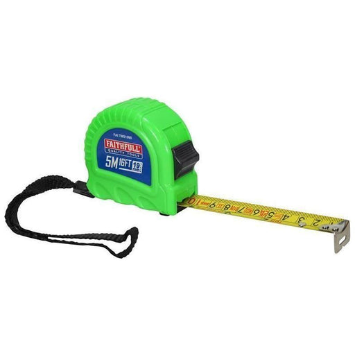 Faithfull Twin Lock Tape Measure 5m/16ft (Width 19mm) Faithfull - RockBottom Northampton