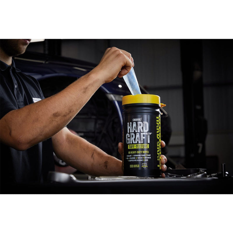 Draper Draper Hard Graft Multipurpose Tuff-Texture Wipes (Tub of 80) Draper - Town Tools