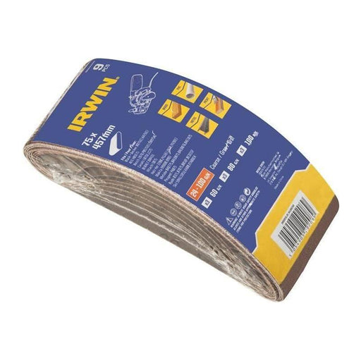 Irwin® 75 x 457mm Sanding Belt Set, 9 Piece IRWIN® - RockBottom Northampton