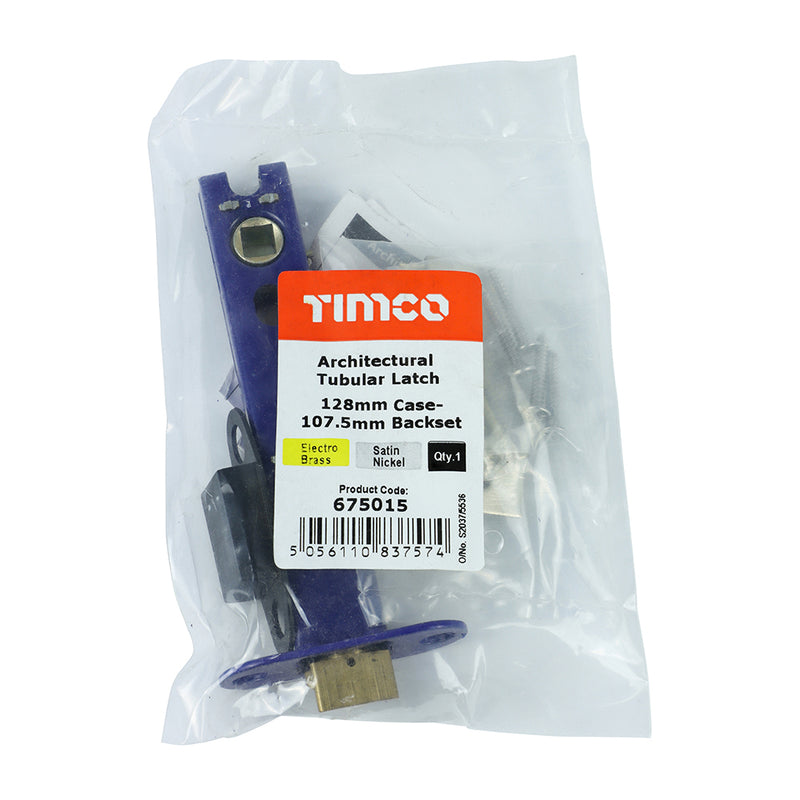 TIMCO Architectural Tubular Latch Electro Brass & Satin Nickel - 103mm