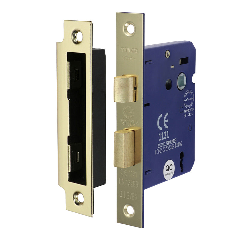 TIMCO 3 Lever Satin Nickel Mortice Sashlock 65mm Case 45mm Backset