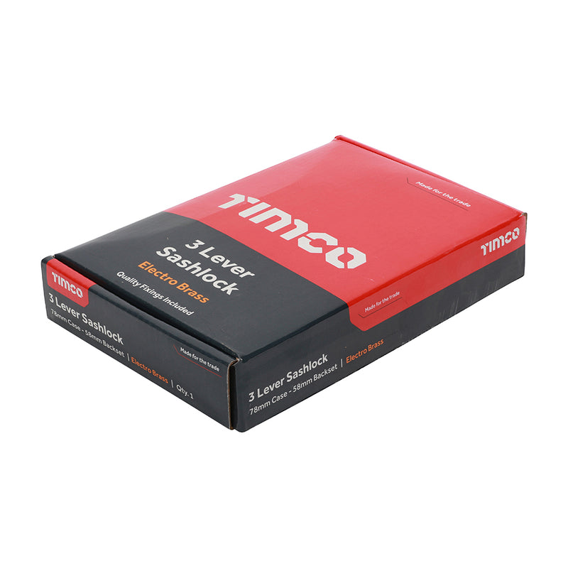 TIMCO 3 Lever Satin Nickel Mortice Sashlock 65mm Case 45mm Backset