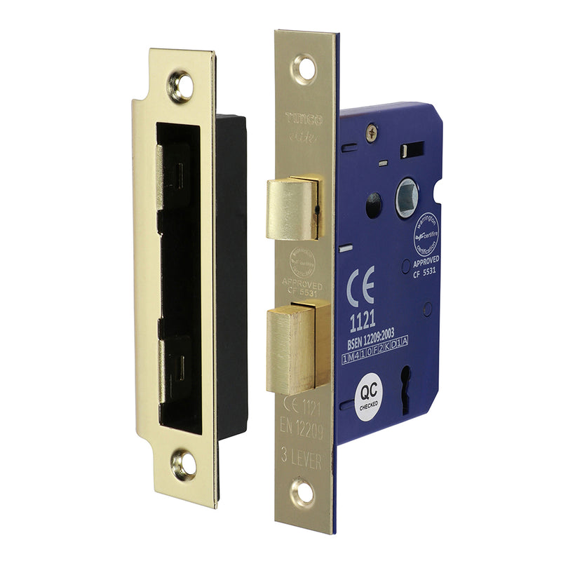 TIMCO 3 Lever Satin Nickel Mortice Sashlock 65mm Case 45mm Backset