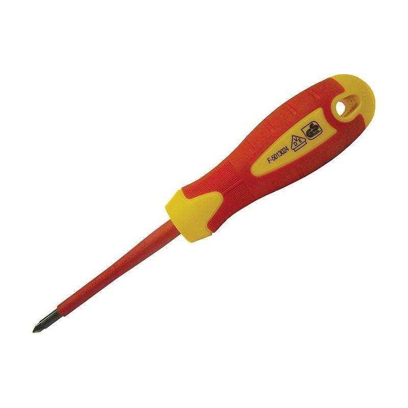 Faithfull VDE Soft Grip Screwdriver Pozidriv Tip PZ2 x 100mm Faithfull - RockBottom Northampton