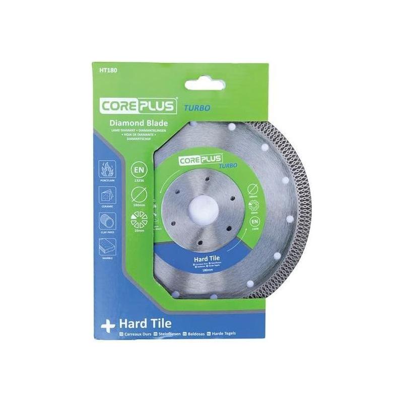 Coreplus HT180 Hard Tile Turbo Diamond Blade 180mm CorePlus - RockBottom Northampton