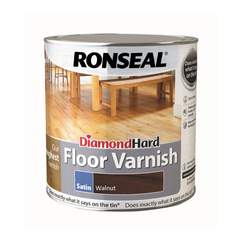Ronseal Diamond Hard Coloured Floor Varnish 2.5L Walnut