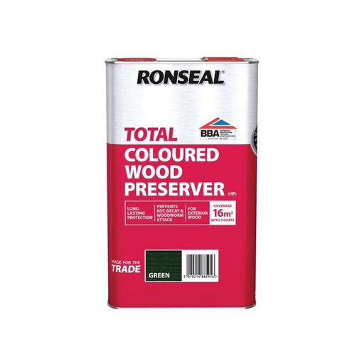 Ronseal Trade Total Wood Preserver Green 5 litre Ronseal - RockBottom Nothampton