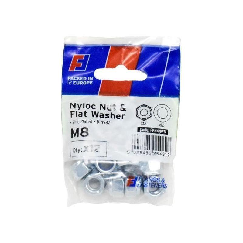 Forgefix Nyloc Nut & Washer M8 ForgePack 12 ForgeFix - RockBottom Northampton